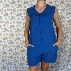 Cornflower Blue Surface to Air short sleeveless cotton romper size large 42